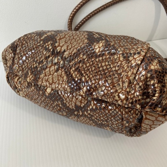 Brighton Nolita Brown Tan Reptile Snake Hobo Shoulder Bag‎ - Picture 7 of 10
